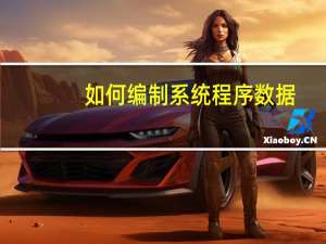 如何编制系统程序数据