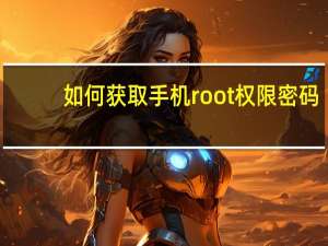 如何获取手机root权限密码（如何获取手机root权限）