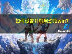 如何设置开机启动项win7（如何设置开机启动项）
