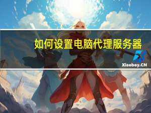 如何设置电脑代理服务器