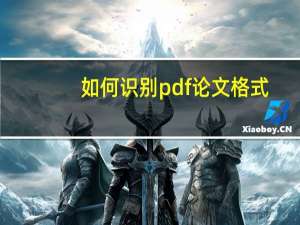 如何识别pdf论文格式