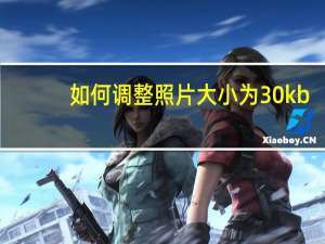 如何调整照片大小为30kb（如何调整照片大小60kb）