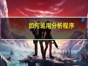 如何运用分析程序