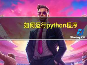 如何运行python程序