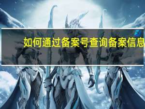 如何通过备案号查询备案信息