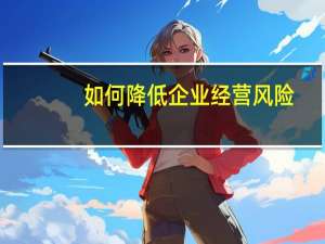 如何降低企业经营风险