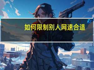 如何限制别人网速合适（如何限制别人网速）