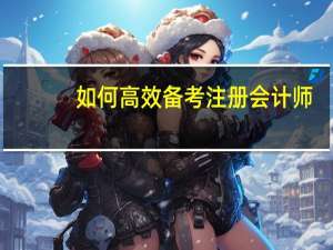 如何高效备考注册会计师