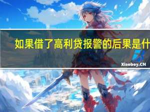 如果借了高利贷报警的后果是什么