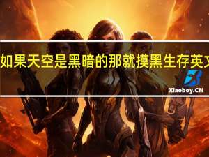 如果天空是黑暗的那就摸黑生存英文原文（如果天空是黑暗的那就摸黑生存）