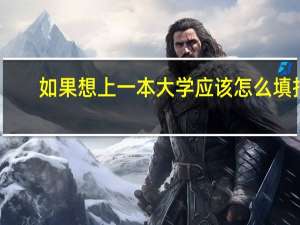 如果想上一本大学应该怎么填报