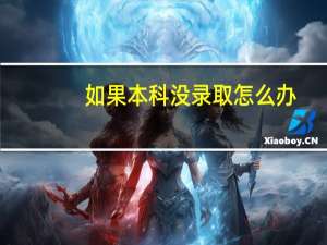如果本科没录取怎么办