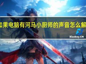如果电脑有河马小厨师的声音怎么解决问题？