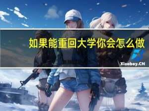 如果能重回大学你会怎么做