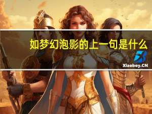 如梦幻泡影的上一句是什么