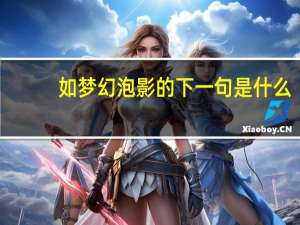 如梦幻泡影的下一句是什么