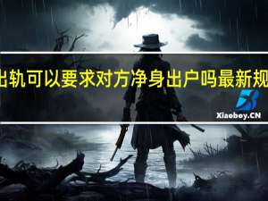 婚内出轨可以要求对方净身出户吗 最新规定是这样的