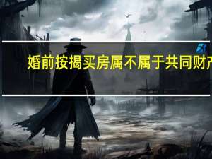 婚前按揭买房属不属于共同财产