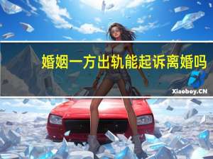 婚姻一方出轨能起诉离婚吗