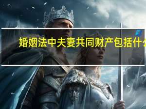 婚姻法中夫妻共同财产包括什么