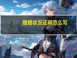 婚姻状况证明怎么写