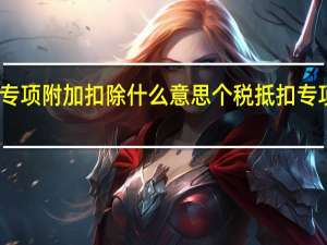 子女专项附加扣除什么意思 个税抵扣专项附加扣除