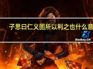 子思曰仁义固所以利之也什么意思