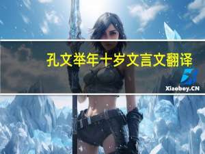 孔文举年十岁文言文翻译