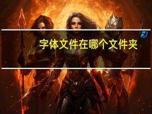 字体文件在哪个文件夹（字体文件）