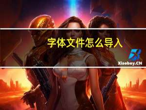 字体文件怎么导入（字体文件）