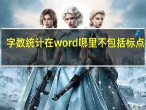 字数统计在word哪里不包括标点符号