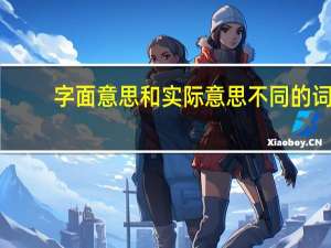 字面意思和实际意思不同的词