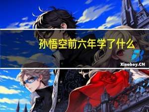 孙悟空前六年学了什么