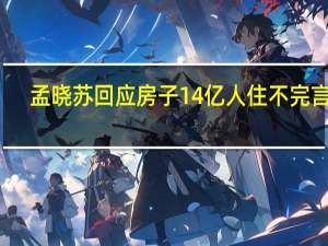 孟晓苏回应房子14亿人住不完言论
