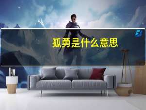 孤勇是什么意思