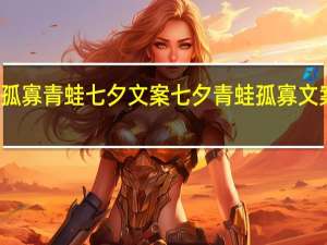 孤寡青蛙七夕文案 七夕青蛙孤寡文案复制