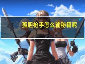 孤胆枪手怎么输秘籍呢（孤胆枪手详细作弊秘籍介绍）