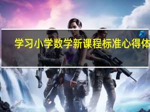 学习小学数学新课程标准心得体会