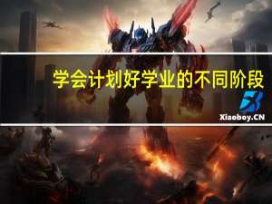 学会计划好学业的不同阶段