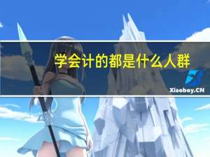 学会计的都是什么人群