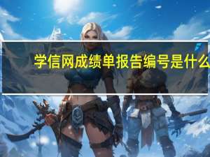学信网成绩单报告编号是什么