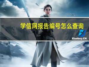学信网报告编号怎么查询