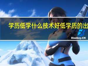 学历低学什么技术好 低学历的出路