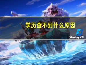 学历查不到什么原因