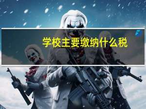 学校主要缴纳什么税