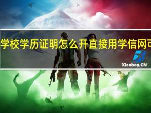 学校学历证明怎么开直接用学信网可以吗（学校学历证明怎么开）