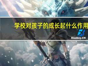 学校对孩子的成长起什么作用