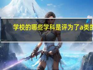 学校的哪些学科是评为了a类的