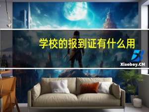 学校的报到证有什么用