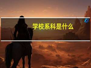 学校系科是什么